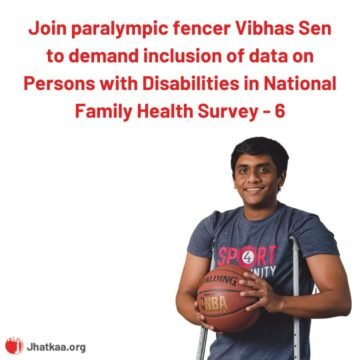 1-1-34 Paralympic Fencer Vibhas Sen and Jhatkaa.org come together for the inclusion of disability data in a national health survey
