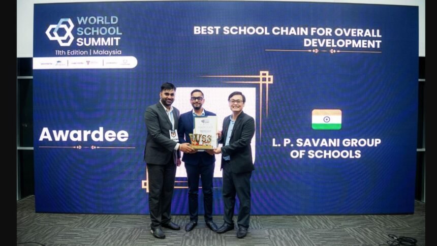 1-59 Dharmendra Savani receives PhD, LP Savani Group of Schools bags “Best Overall School Development” award