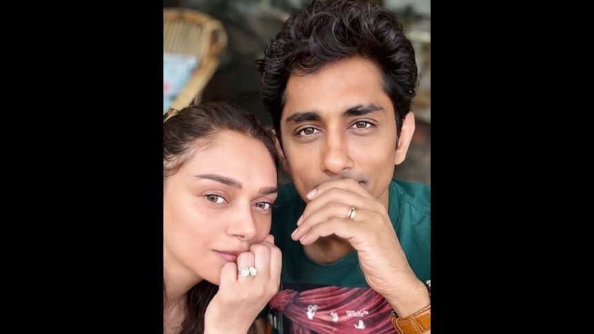 1-131 Unveiling Romance: Siddharth and Aditi Rao Hydari shine bright in custom-made rings by Andal Jewels for their engagement