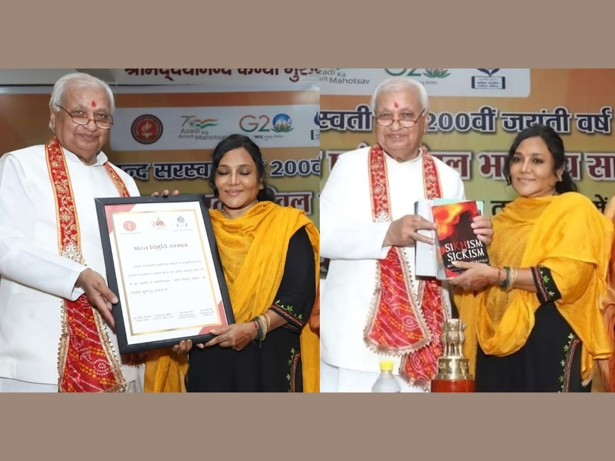 028439-Image-July-31 Author Dr Vaidehi Taman Receives Bharat Vibhuti Samman from Kerala Governor Arif Mohammad Khan