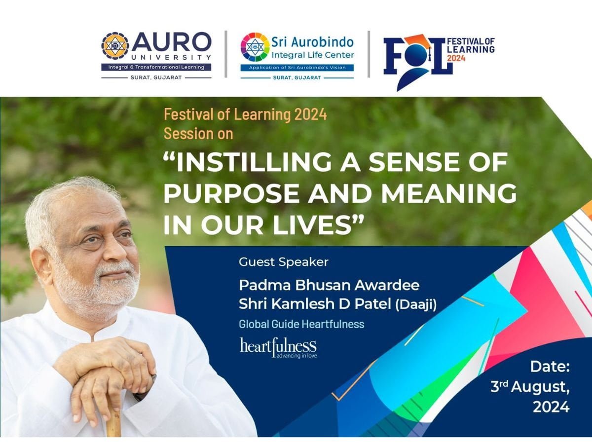 1-1 AURO University Welcomes Padma Bhushan Awardee Shri Kamlesh Patel “Daaji” for Festival of Learning 2024