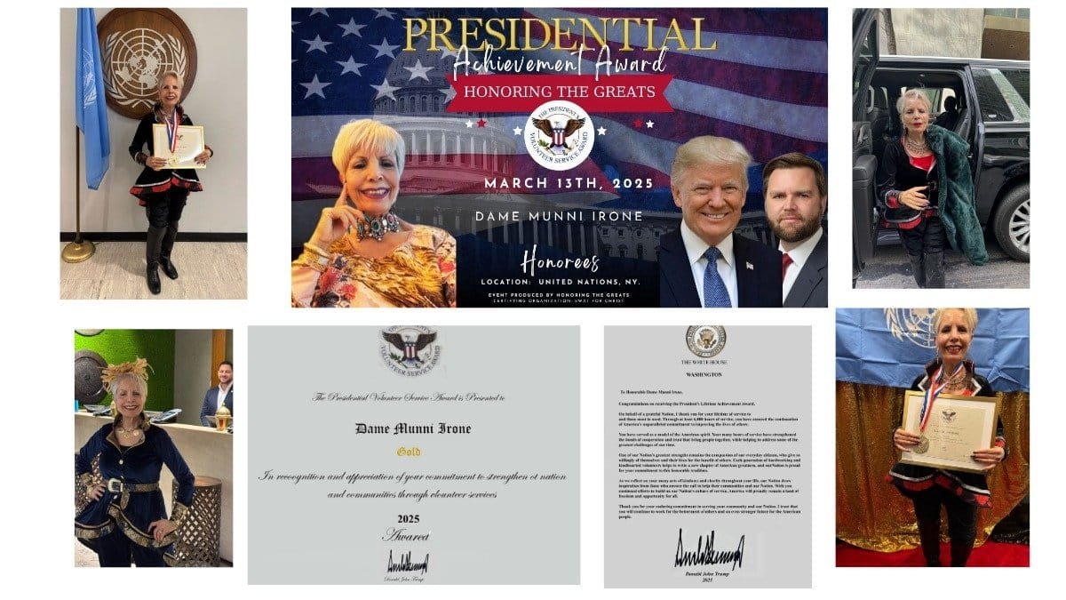 image-Philanthropist-Queen-302 Queen of Beverly Hills, Dame Munni Irone, Receives President’s Lifetime Achievement Award-World News Network