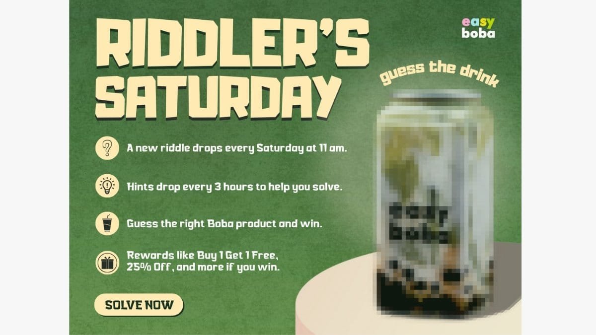 IMAGE-4411 Easy Boba Unveils ‘Riddler’s Saturday’: A Refreshing Twist to Bubble Tea with a Brainy Spin