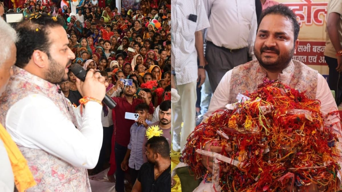 PNN-2025-08-11T135549701 UP’s Bhagwantnagar Sees 20,000+ Sisters Tie Rakhi to Pushpendra Pratap Singh, Stirring Political Chatter