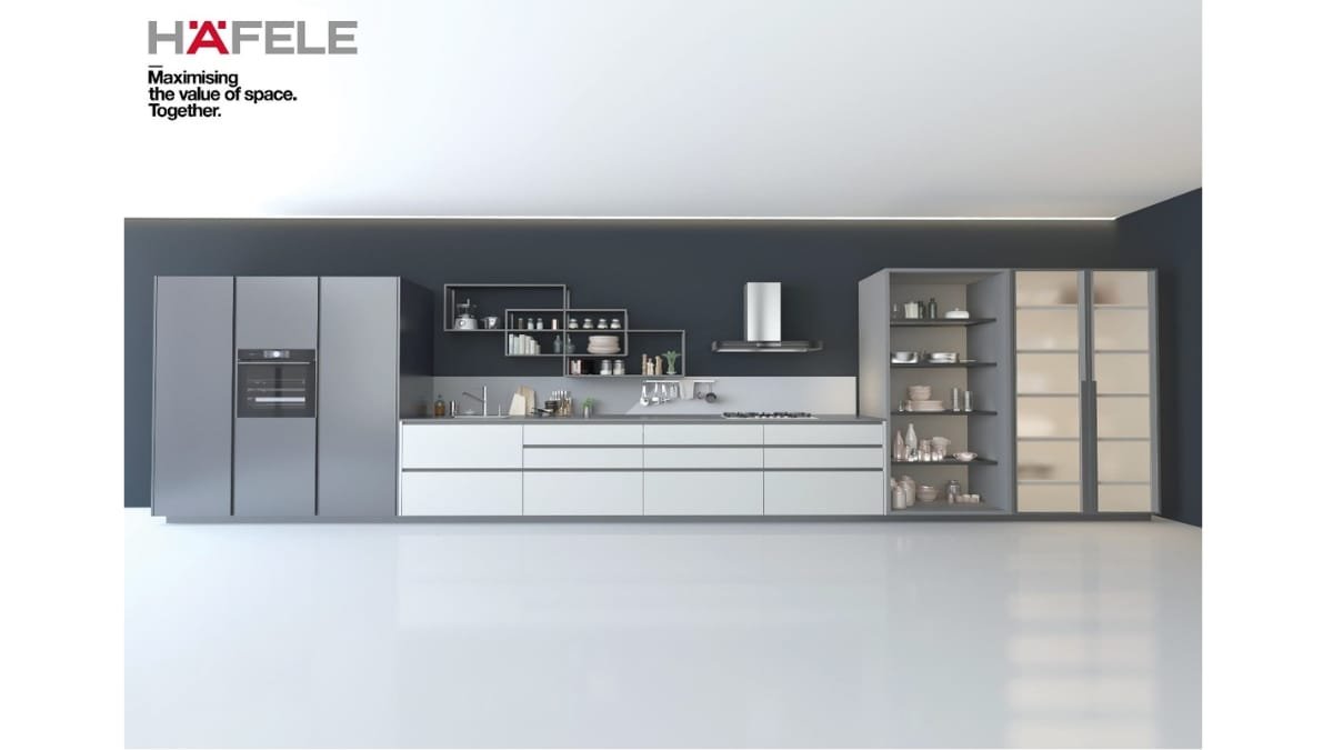 17-10-25-2526010926-Hafele-Aluminium-Kitchens-Only-PNN Hafele Profin Aluminium Profile Range Redefines Modern Kitchens with Stack Modular Shelving