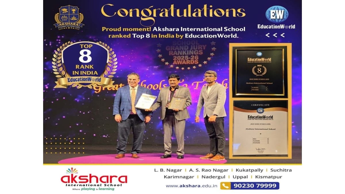 PNN-1-15 Akshara International School Ranked Among India’s Top Institutions for Excellence in Education