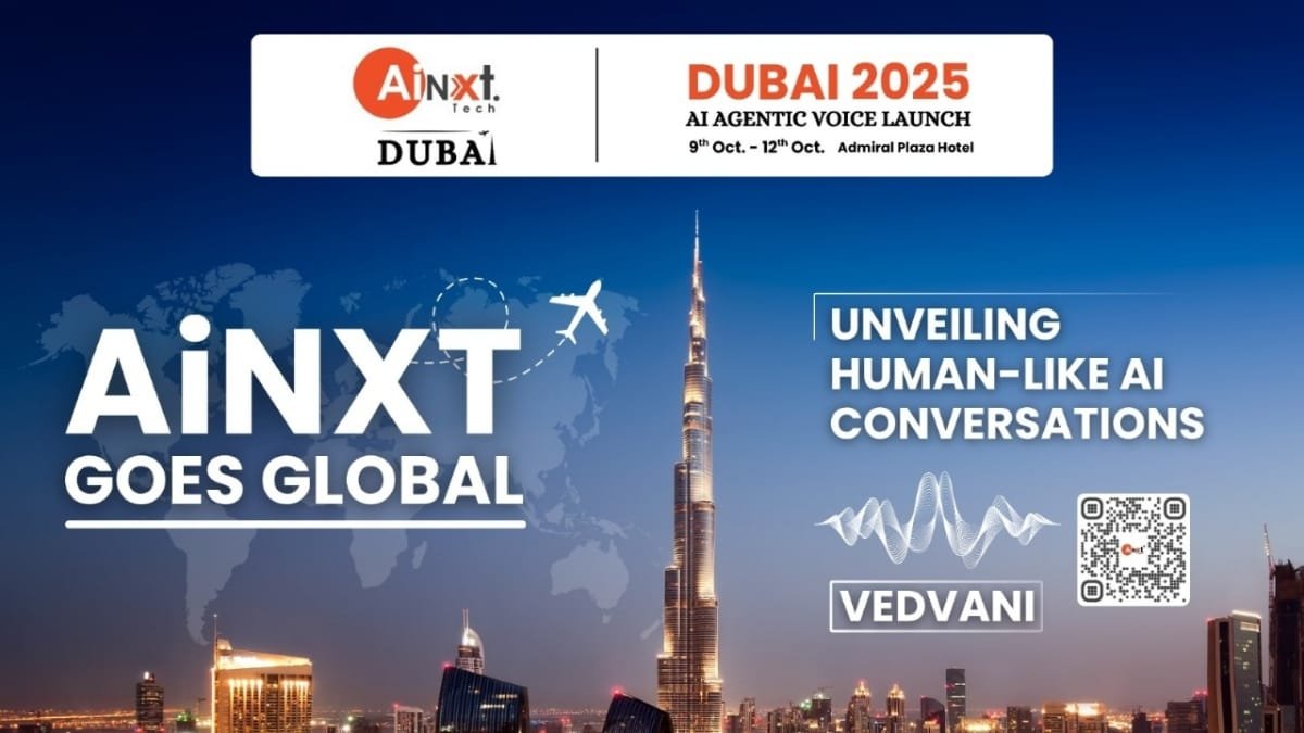 PNN-2025-10-28T154803670 AiNXT Goes Global: The Grand Dubai Launch of ‘VedVani’ – A Human-Like Voice AI Revolution