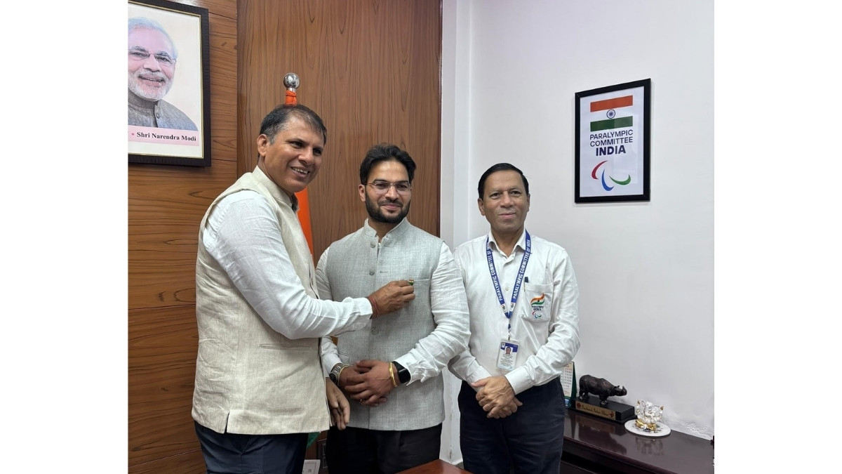 PNN-2026-07-24T171005.208 Yogesh Sharma (Shelly) Meets PCI President Devendra Jhajharia and Secretary General Jayawant GH to Discuss Strengthening Para Sports Initiatives