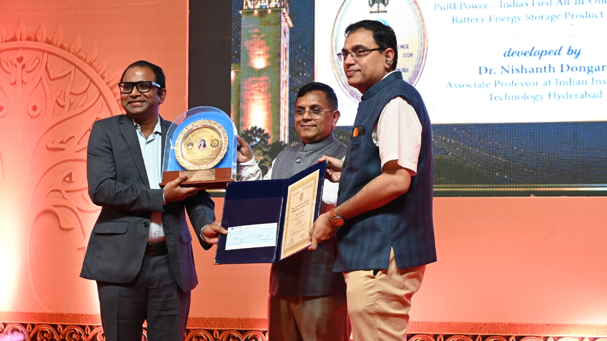 PNN-10-1 Dr. Nishanth Dongari, Founder of PURE Energy, Honoured with IIT Kharagpur’s Nina Saxena Excellence in Technology Award 2026