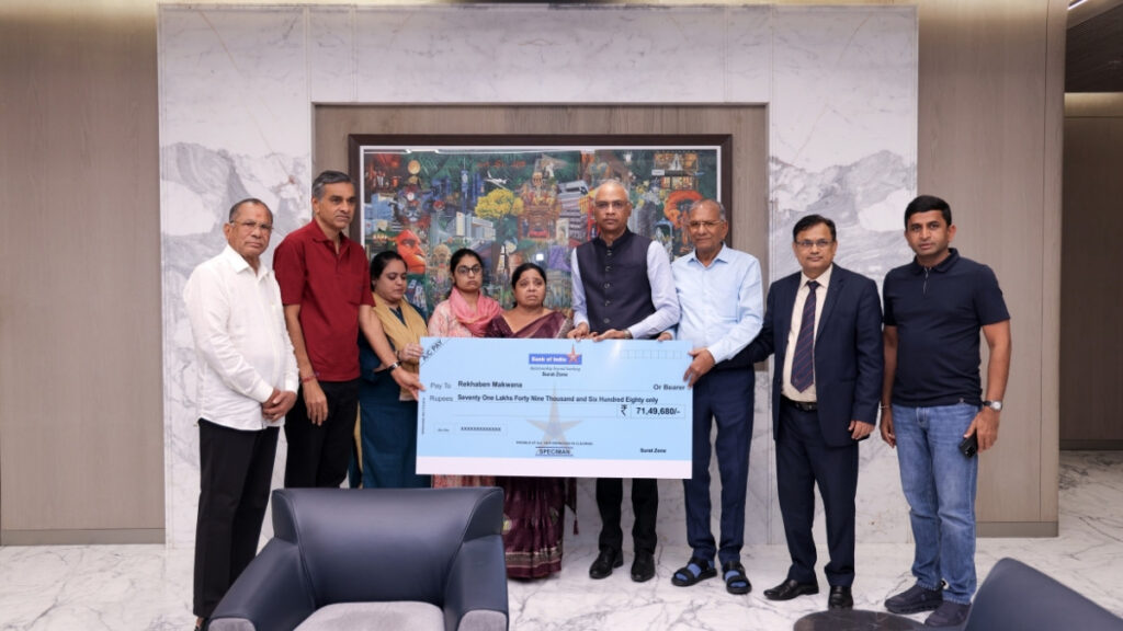 PNN-2026-08-03T195921.713-1024x576-1 Bank of India presents Rs. 71 lakh accidental insurance claim to family of SRK Exports employee