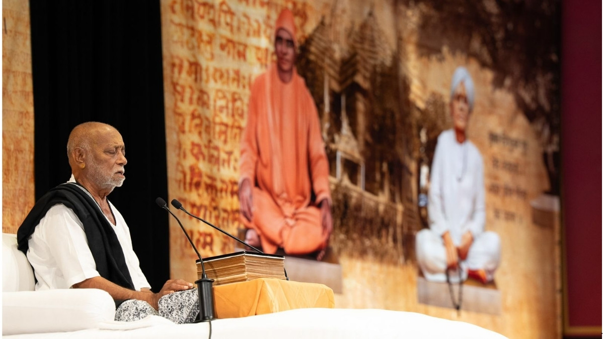 PNN-2026-08-17T100251.133 Morari Bapu’s Ram Katha begins at at Sanders Theatre in Harvard on India’s 80th Independence Day