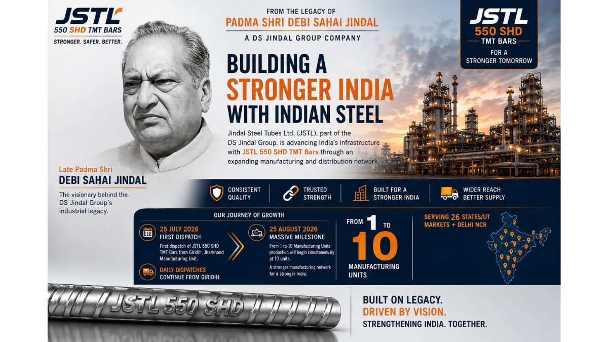 PNN-52 From Padma Shri Debi Sahai Jindal’s Legacy to 10 Manufacturing Units: JSTL 550 SHD Enters a New Chapter in Indian Steel