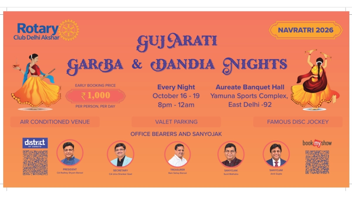 PNN-2026-10-14T172919.340 Four Nights of Garba and Dandiya: Rotary Club Delhi Akshar Announces Navratri Celebration in East Delhi